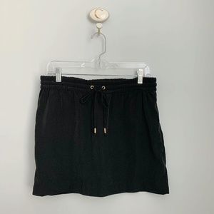 Express Black Drawstring Waist Mini Skirt A8